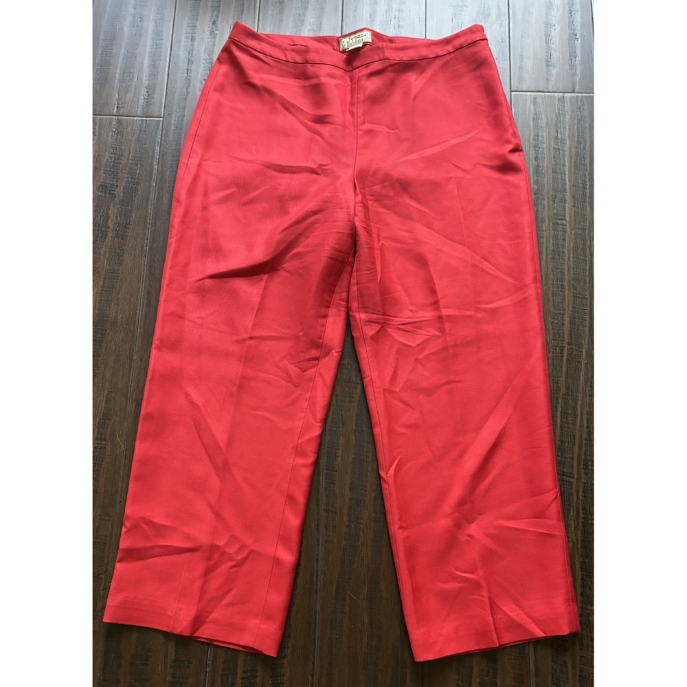 Tommy Bahama Silk Capri Dress Pants Womens 10 Flat Front Side Zip Business